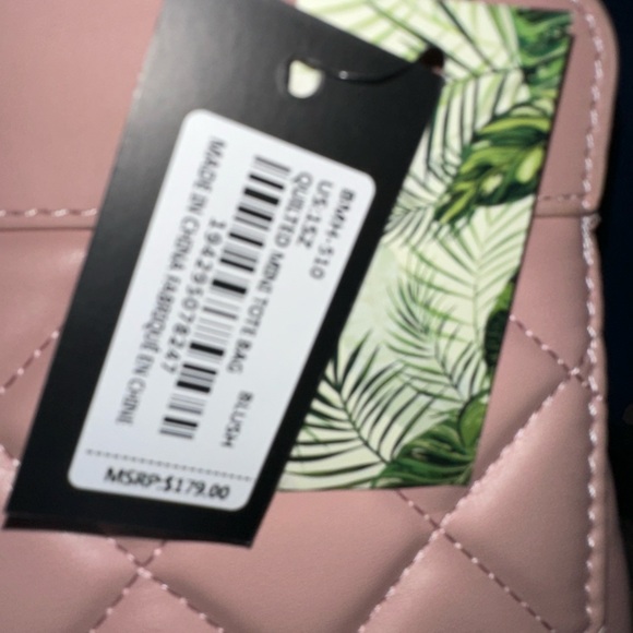 Badgley Mischka Blush Pink Quilted Mini Tote NWT! - Picture 5 of 5